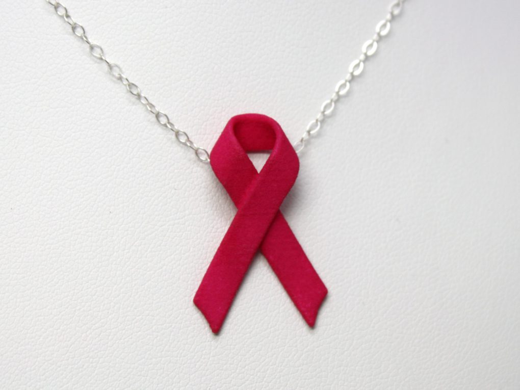 Splash ~ Breast Cancer Ribbon Pendant